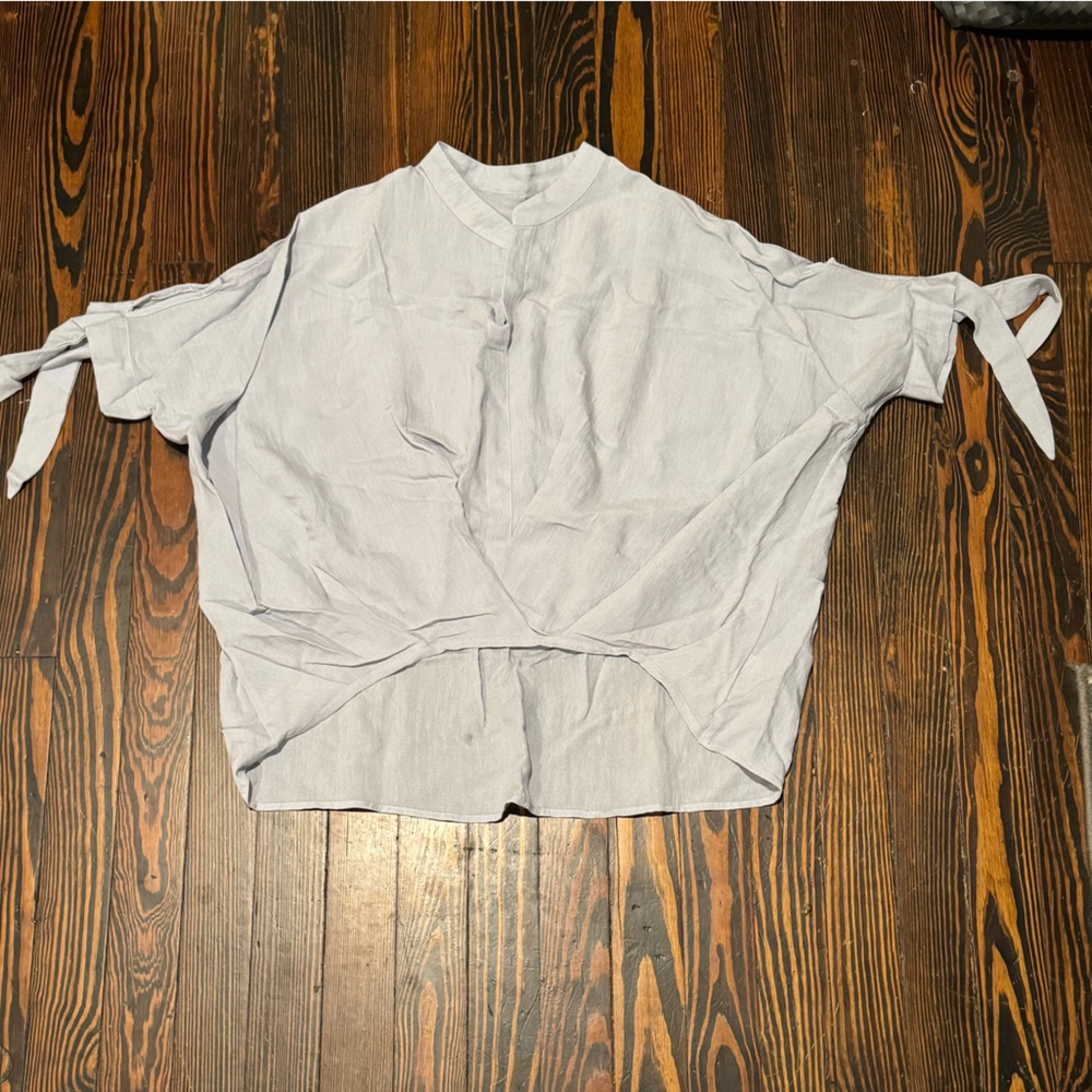 Light Blue Tie-Side Top